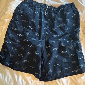 Columbia Men's Swim Trunks - Navy with Shark Print